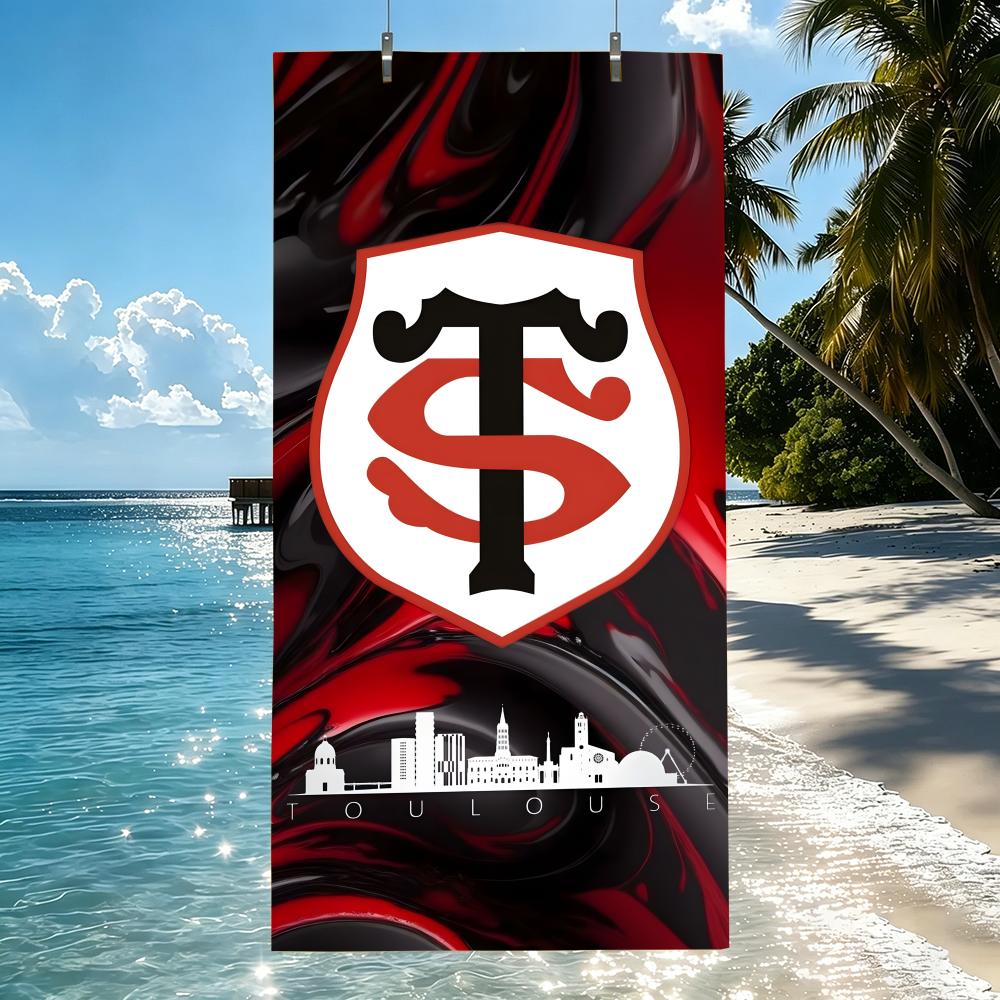 Asciugamano S-Stade Toulousain Asciugamano da spiaggia in microfibra, ad asciugatura rapida, senza sabbia, fibra ultrafine, super morbido.