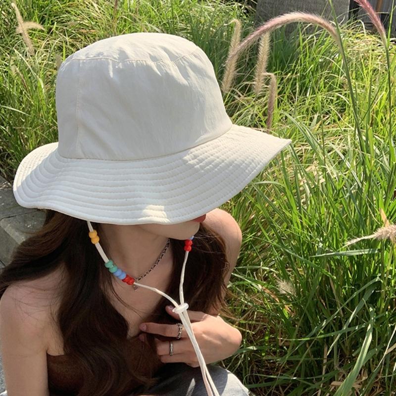 Portable Sun Hat Wide Brim Quick Drying Hat with Windproof Rope Breathable Sunshade for Outdoor Surprise Gift