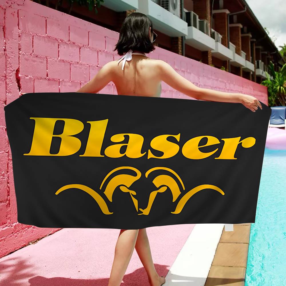 

Blaser Logo Microfiber Blanket Quick Drying Beach Towels Oversized Printing Super Absorbent Pool Towel Blanket W40*H60(CM)