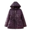 Kaslead New Women Clothes Western Style Fashion Simple and Versatile Waist Hugging Solid Zip-up Hood Cotton-padded Jacket