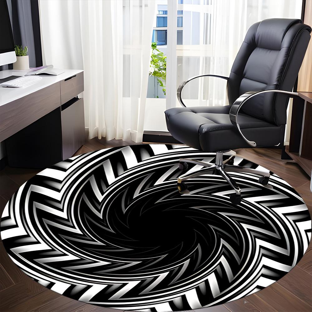 1pc Spiral Pattern Chair Carpet for Office Non Slip, Machine Washable Rug for Office, Room Holiday Decor for Christmas, Birthday Polyester