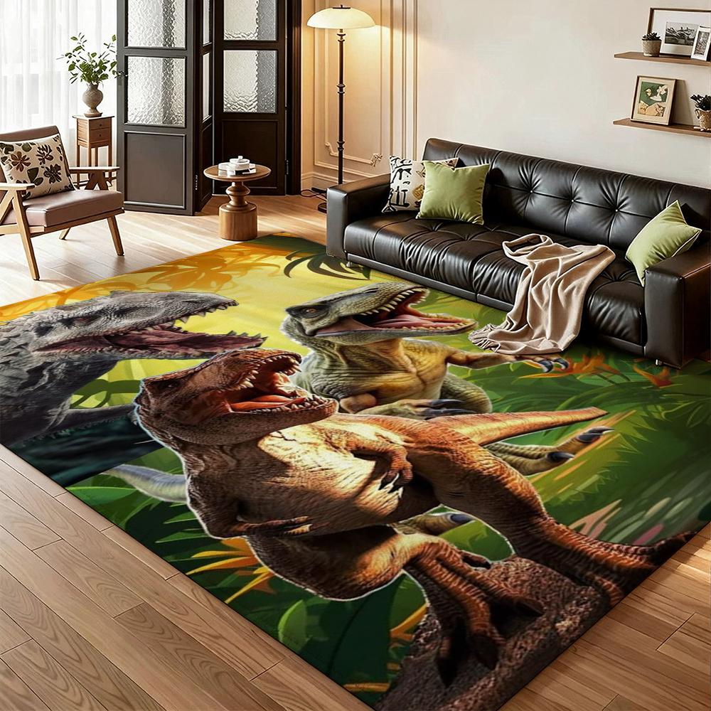 Dinosaurs Jungle Patterned Rug Soft Nonslip Carpet For Kids Bedroom Play Area Home Decor Memorial Gift