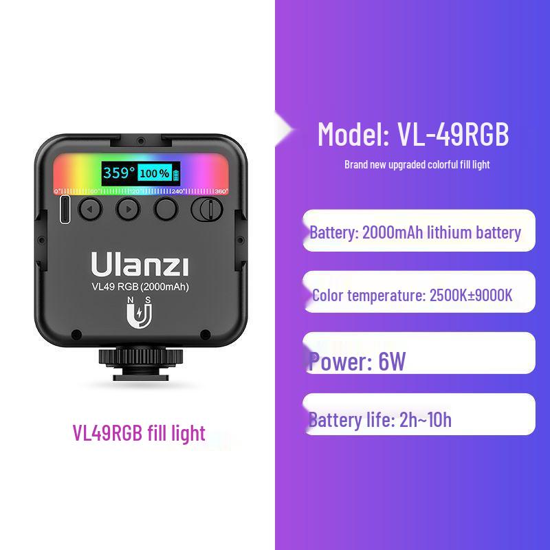 2025 VL49RGB Mini Pocket Full Color Fill Light for Mobile Photography