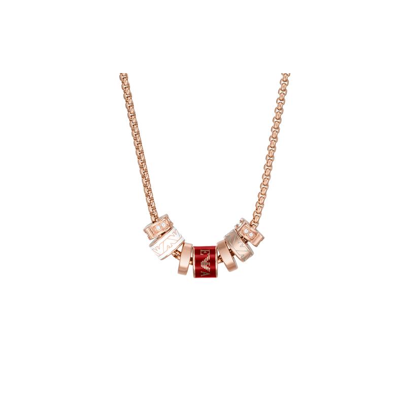 Emporio Armani fashionable diamond red beaded clavicle chain stainless steel zircon necklace for women EGS2933221 красный
