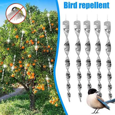 2-10 STK Vogelabwehr Rotierende Stange Reflektierende Vogelabwehrstangen 30 cm Hängende Spiralstange Vogelschutz Gartendeko Glockenspiel