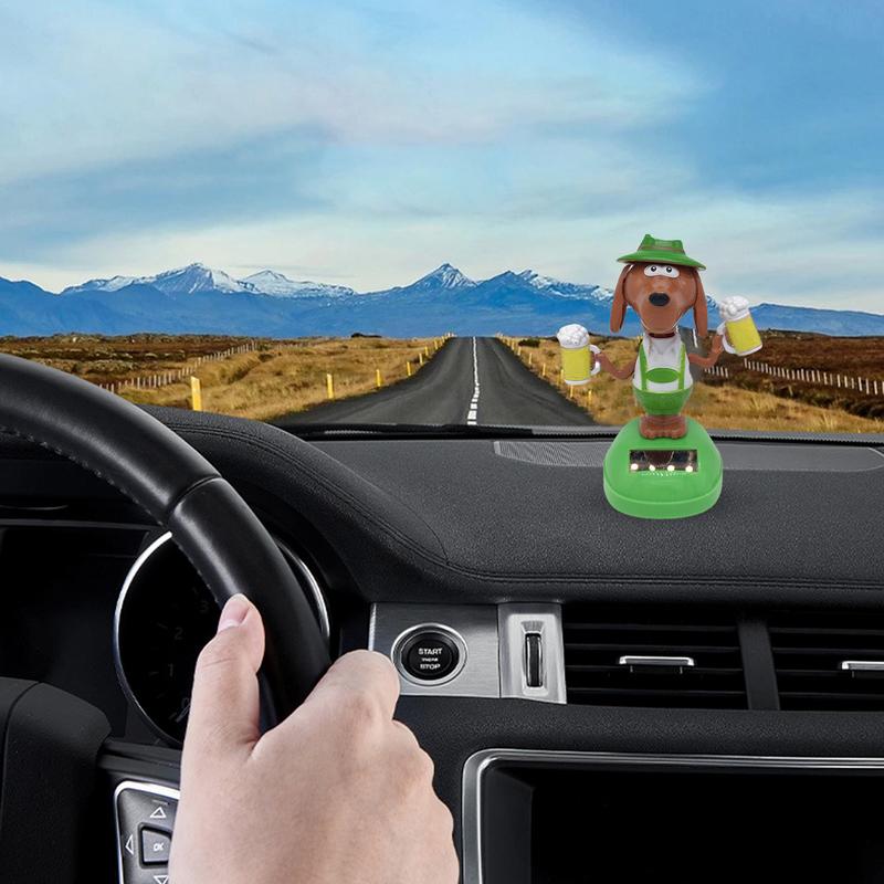 Car Bobble Shaking Head Doll Toys Auto Solar Powered Dancing Figures Cute Solar Dancing Ornament Car Decorations Accessories