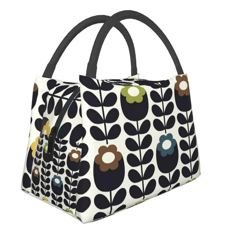 Orla Kiely Cat Insulated Lunch Tote Bag for Women Scandinavian Portable Cooler Thermal Food Lunch Box Office