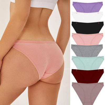 Mutandina in cotone per donna Intimo traspirante e confortevole Slip in puro colore a vita bassa Lingerie S-XL