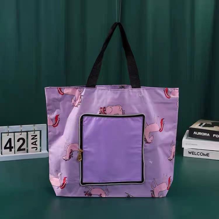 Portable Foldable Reusable Grocery Tote Bag Waterproof Travel Shopping Handbag for Women