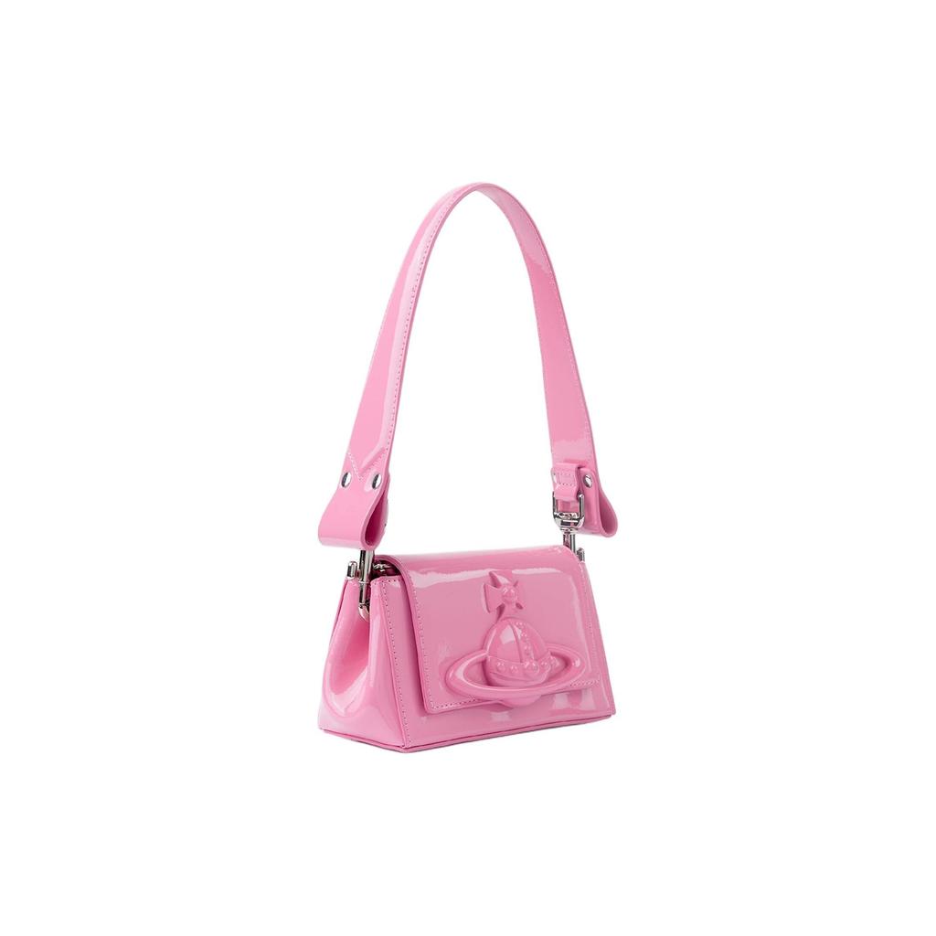 Vivienne Westwood Hazel Detachable Chain Strap Magnetic Closure Calfskin Handheld Crossbody Shoulder Bag Women handbags Pink 4201008UUL001OPINK