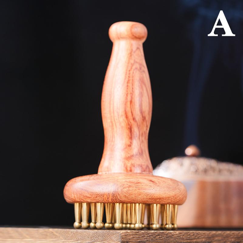 Tragbares Messing Holz Gua Sha Massagegerät Kopf Hals Bein Körper Meridian Massagegerät Lymphatisches Muskel Relief Schmerz Tiefengewebe Massage