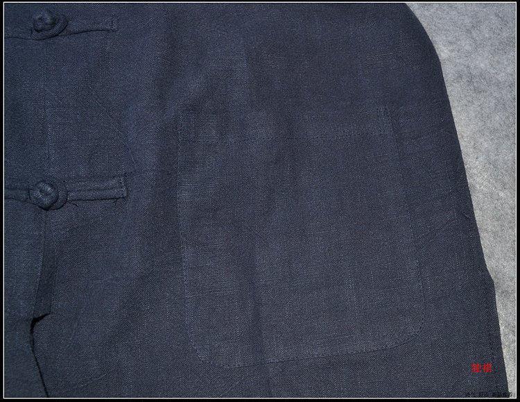 Men's Long-Sleeve Cotton Linen Chinese-Style Tang Suit Jacket - Spring Retro Button Zhongshan Design