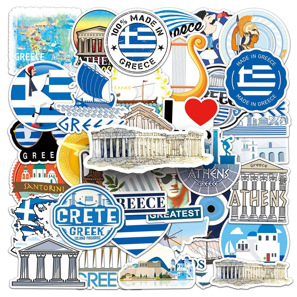 Kos Vinyl-Aufkleber Griechische Flagge - 2x10cm Für Auto & Scrapbooking