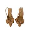2025 New Baotou High Heel Sandals for Women's Fashion Bow Pointed Fine Follow Shoes Elegant and Elegant High Heel Shoes