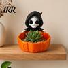 Kleiner Pflanzenständer Halloween-Süßigkeitenschale, 3D-gedruckter Sensenmann Snackhalter Schale, Gruselige Lustige Saisonale Wohnaccessoires Skelett Servierschale