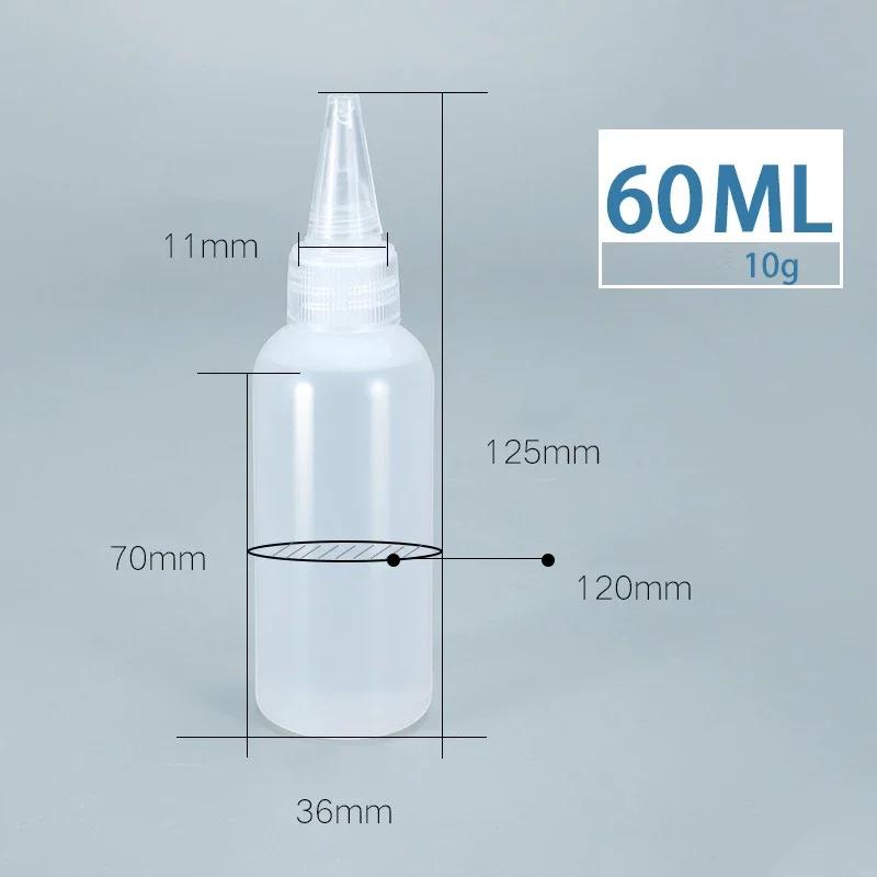 10Pcs 30-100ml Empty Plastic Glue Bottles PE Material with Screw Lids Squeeze Liquid Drop Bottles For Ink Oil  Pigment Container