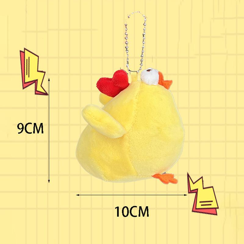 Niedliches hockendes Hühnchen Plüschpuppe Schlüsselanhänger Cheer Ente Taschenanhänger Greifautomat Puppe