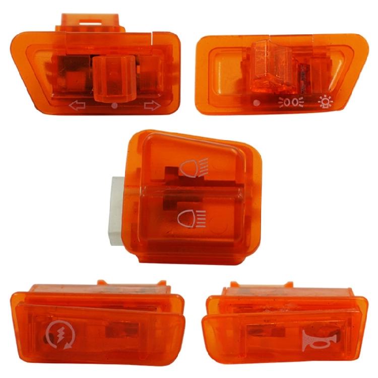 5PCS Easy Install Motorcycle Accessories Switch Button Set Suitable for Headlight Turn Signal&High/Low Beam Dimming Horn