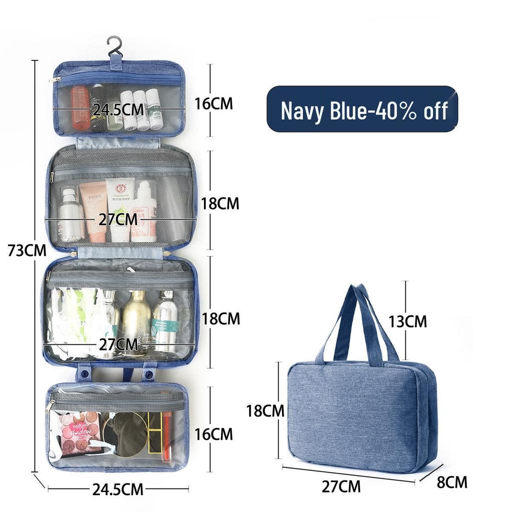 Travel-Friendly Multi-Color Hanging Toiletry & Makeup Bag with Wet and Dry Compartments