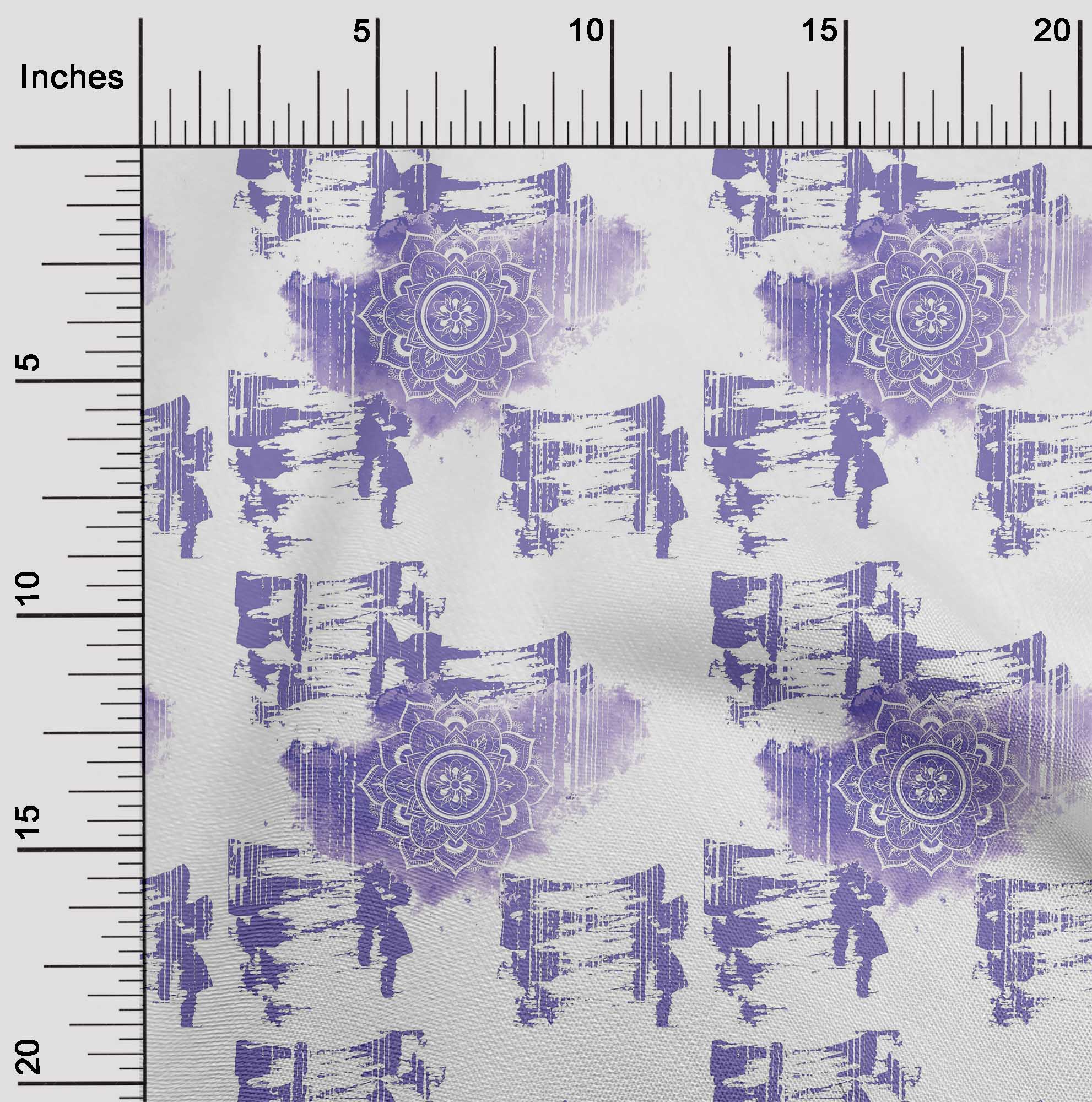 

OneOone Cotton Flex Темно-персикова тканина з текстурою та аквареллю Mandala Швейна тканина у дворі Принт для одягу своїми руками Швейні приладдя 40 дюймів 42 Inch Wide - Viscose Chiffon середній фіолетовий колір