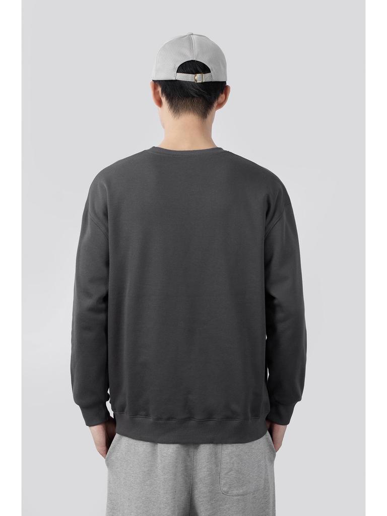 Men's Oversized Korean Style Crew Neck Sweatshirt, Versatile Long Sleeve for Autumn/Winter