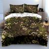 Camouflage Drei-Teile-Set für den Außenbereich Bettwäsche-Set mit 1 Bettbezug 2 Kissenbezügen Einzel Doppel King Queen, Geschenk