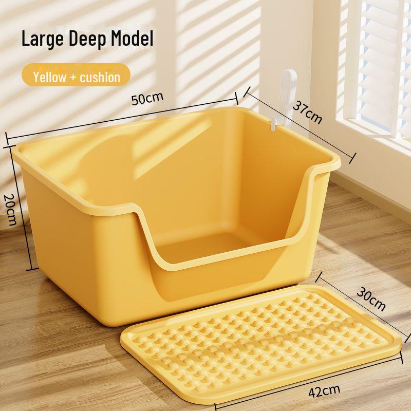 Extra Large Semi-Enclosed Splash-Proof Cat Litter Box for Maine Coons