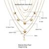 6 Pcs/set Pendant  Necklace Creative Personality Multi-layer Butterflies Moon Peach Heart-shaped