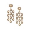22K Gold-Plated/Rhodium-Plated Chandelier Earrings - Cubic Zirconia Studded Antique Traditional Chandelier Earrings