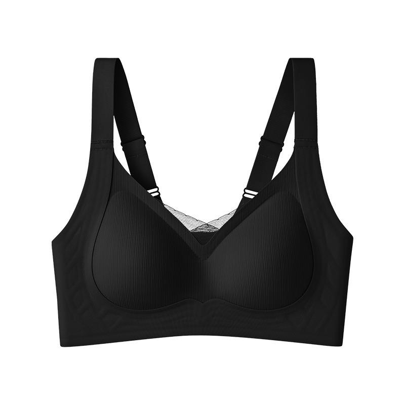 Women Seamless Wireless Soft Support Bra For Large Bust Anti Sagging Side Gathering