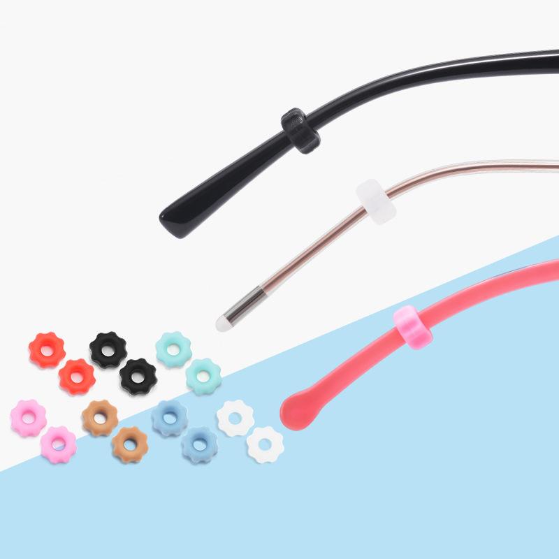 5Pairs Silicone Flower Anti Slip Ear Hook Eyeglass Eyewear Accessories Eye Glasses Grip Fixed Rings Spectacle Temple Tip Holder