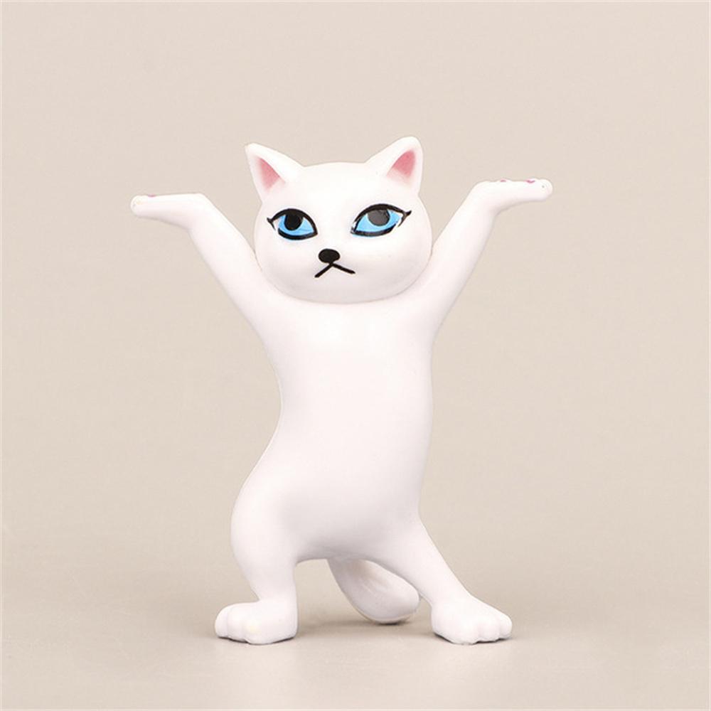 Funny Cat Doll Ornaments Kawaii Cats Pen Holder Plastic Crafts Earphone Support For Room Office Desk Accessories Home Decoration
