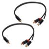 2pcs RCA Splitter Cable 1 Male To 2 Female Stereo Gold Plated RCA Y Adapter Cable for HDTV Subwoofer