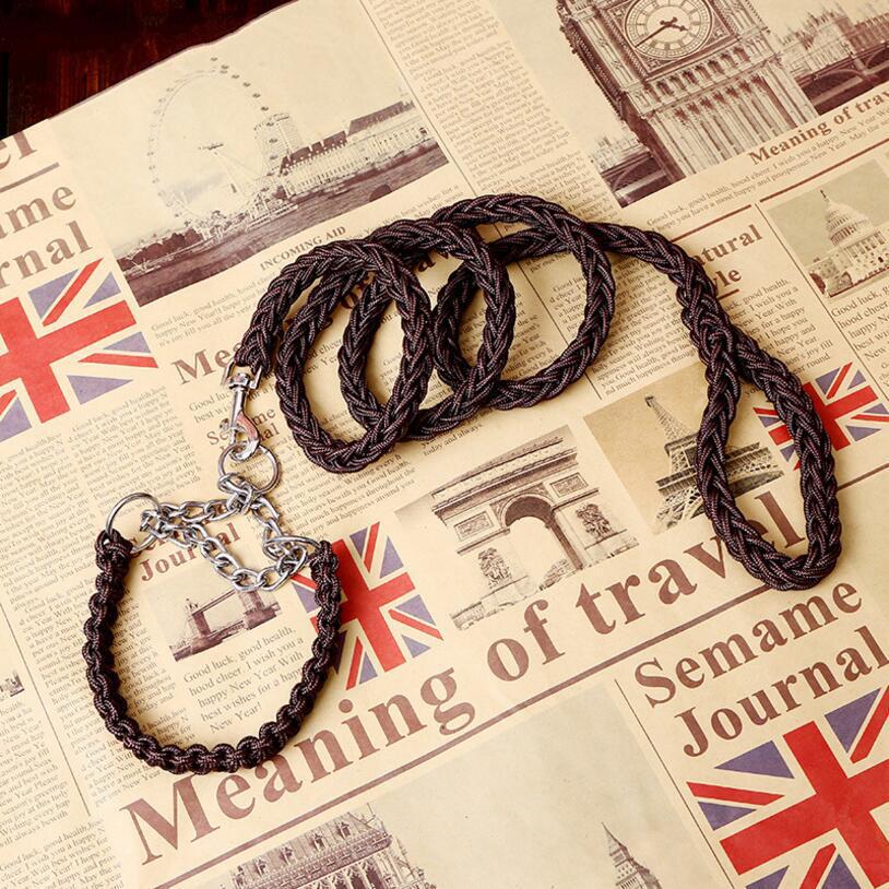 Smycz z podwójnym splotem dla dużych psów Metalowa klamra P Chain Kolor narodowy Smycz trakcyjna dla zwierząt Zestaw obroży Dla dużych psów Długość 1,2 m