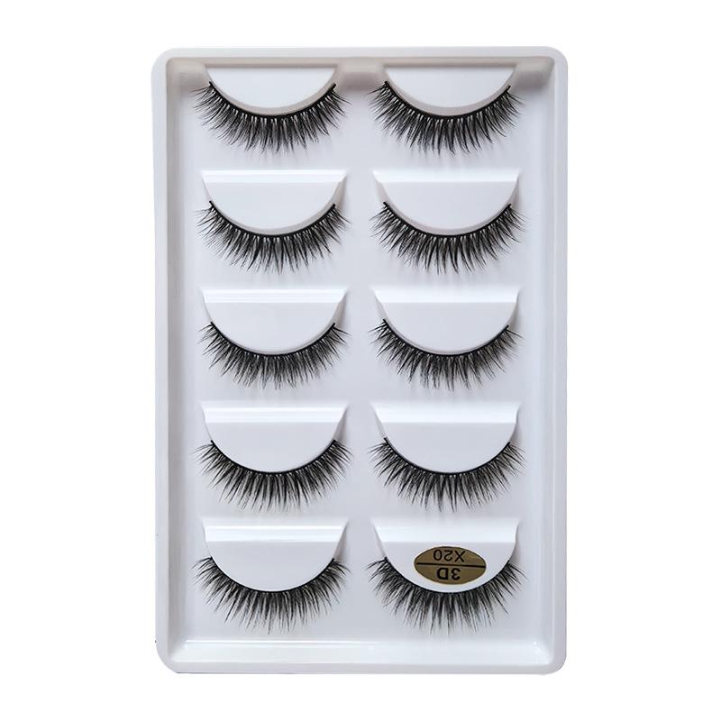 5 Pairs of Natural Multi-Layer 3D Soft False Eyelashes - European and American Style.