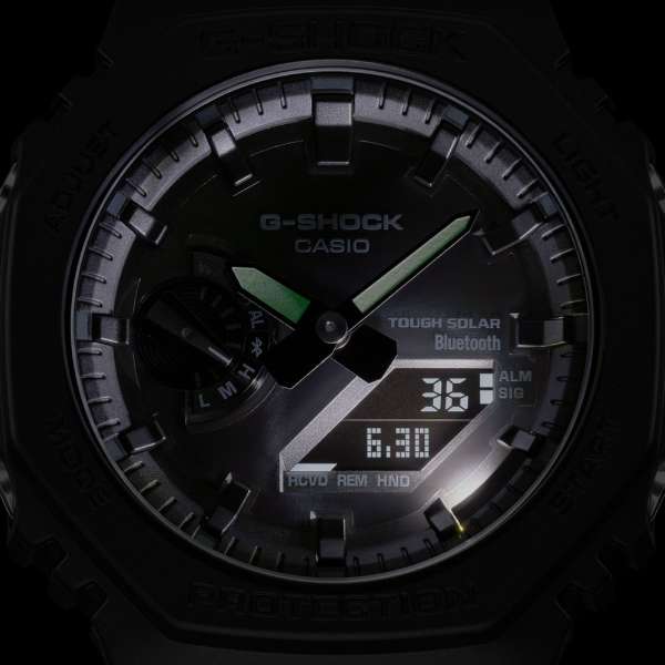 Casio G-Shock GA-B2100-1A1JF, Tough Solar Power, Bluetooth Smartphone Link, All Black "CasiOak" Carbon Core Guard, Men's Sport Watch, Brand New