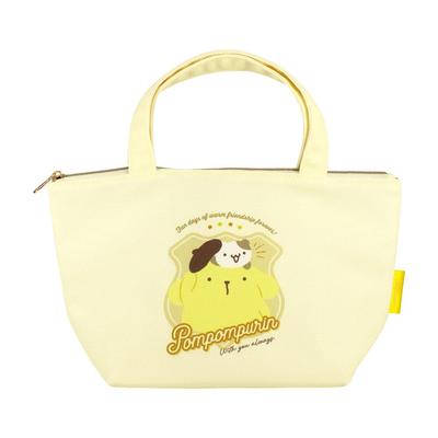 Factory Sanrio Characters Insulated Canvas Lunch Bag Badge H180 X W315 X D130mm T's Logo/Pompompurin SR-5535838PU