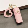Solid Color Long Lipstick Makeup Bag + Heart-Shaped Small Mirror Pendant] Lipstick Storage Tool, Mini Lip Balm Organizer