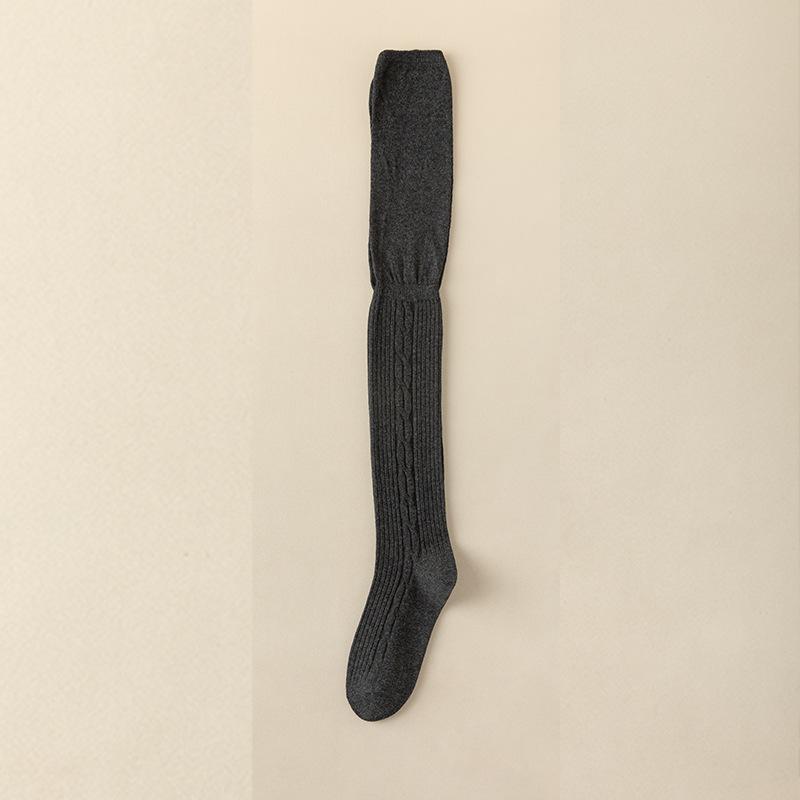 Wear Boots Piled Over Knee Socks Women'S Stockings Women'S Autumn And Winter Japanese Twist Pattern High Tube Knee Pads Thigh Socks