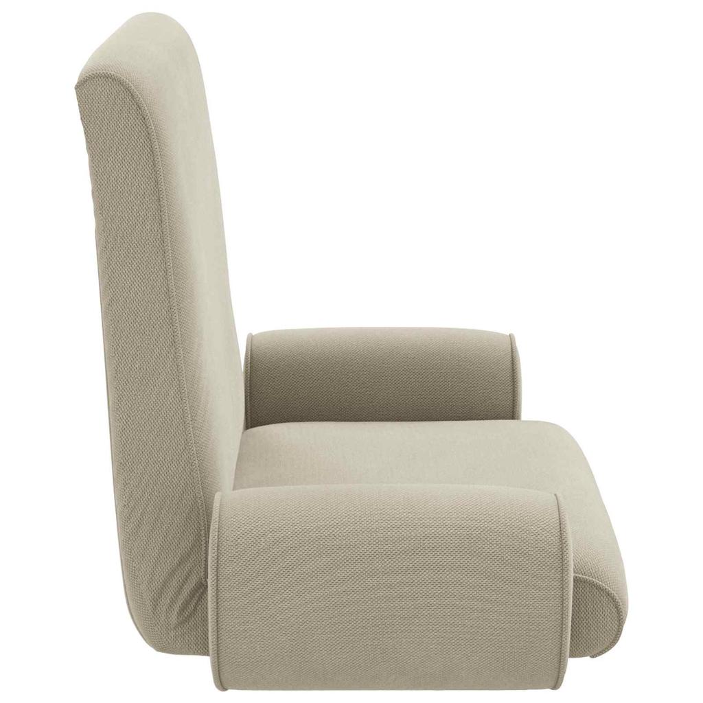 Adjustable Floor Stool Beige Coarse Velvet