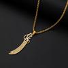 Roestvrij Staal Islamitische Imam Ali Zulfiqar Zwaard Hanger Ketting Koran Hanger Sjiitische Islamitische Sieraden voor Mannen en Vrouwen