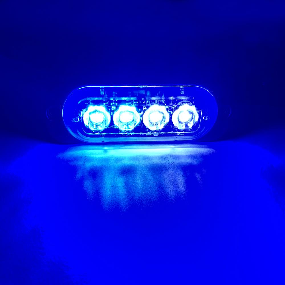 4LED Car Strobe Warning Light Flash Grille Signal Light Police Breakdown Trailer Emergency Lamp 12v  24V for Truck Amber Yellow