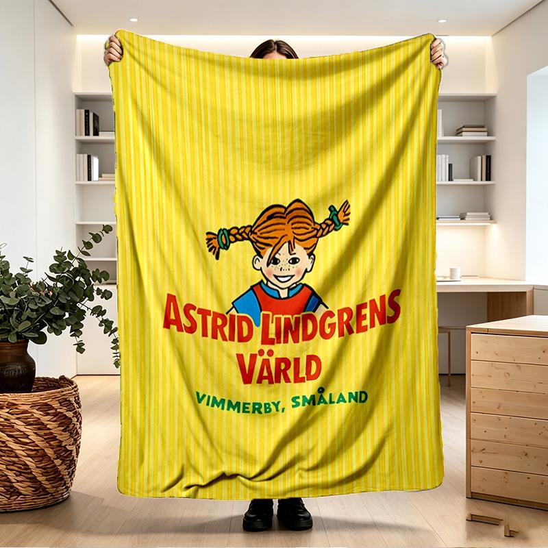 Pippi Longstocking Print Blanket - Soft & Comfortable, for Bedroom, Travel, Sofa, Home Decoration - Birthday Christmas Gift for Friend