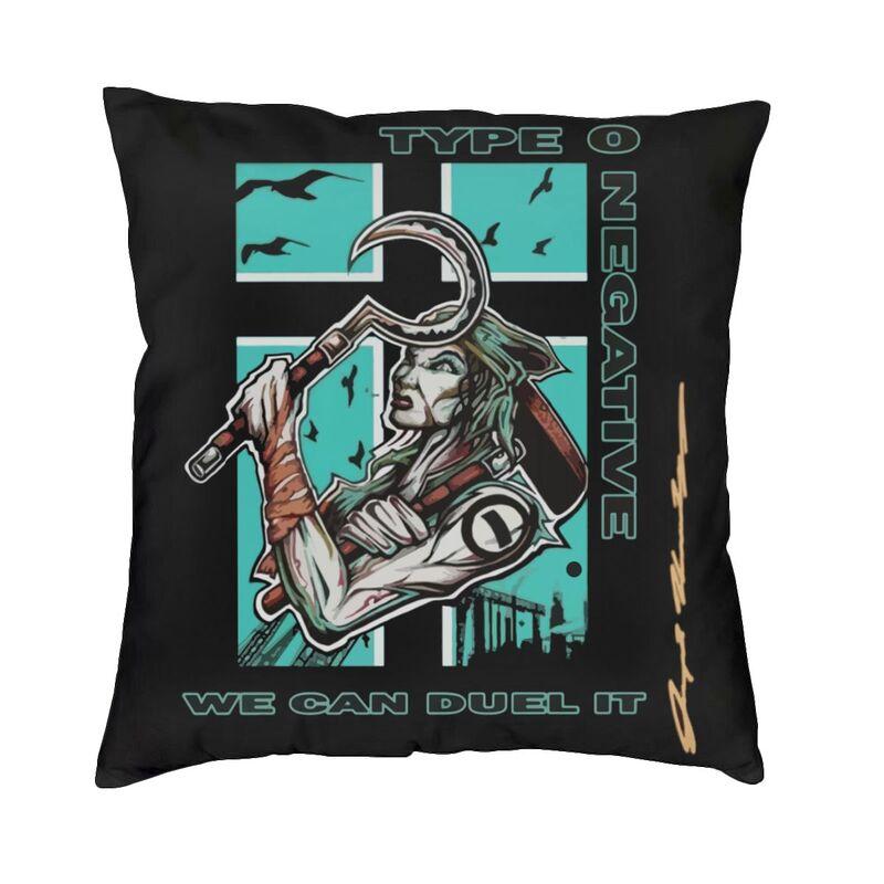 O Type Negative Square Pillow Case Home Decorative Heavy Metal Rock Band Logo Cushions Throw Pillow Sofa Doublesided Printing