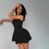 Women's spring and summer new sexy and elegant dress square neck sleeveless suspender slim skirt