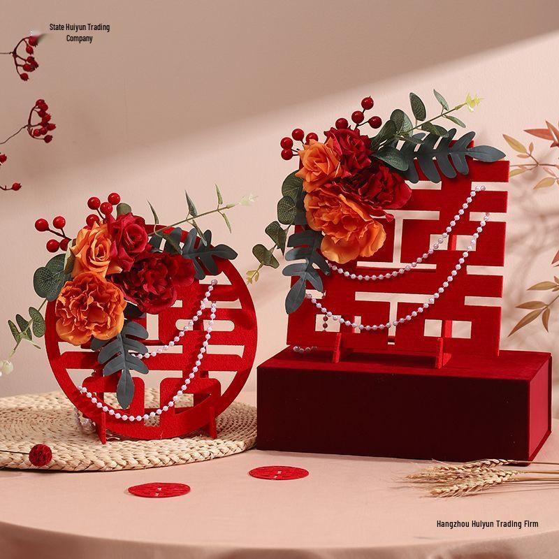 Wedding Xi Character Ornament Set: Engagement and Banquet Decorations for Wedding Rooms and Table Settings