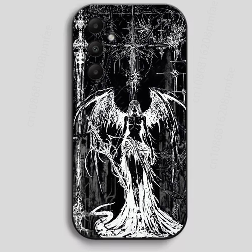 

Gothic Cyber Sigil Cross Phone Case for Samsung Galaxy A73,23,53,33,24,72,22,52,32,54,A34 Soft Cover 23 Samsung A01