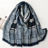 Retro Ethnic Style Cotton and Linen Hand Feel Scarf Positioning Cashew Geometric Scarf Thick Shawl for Women