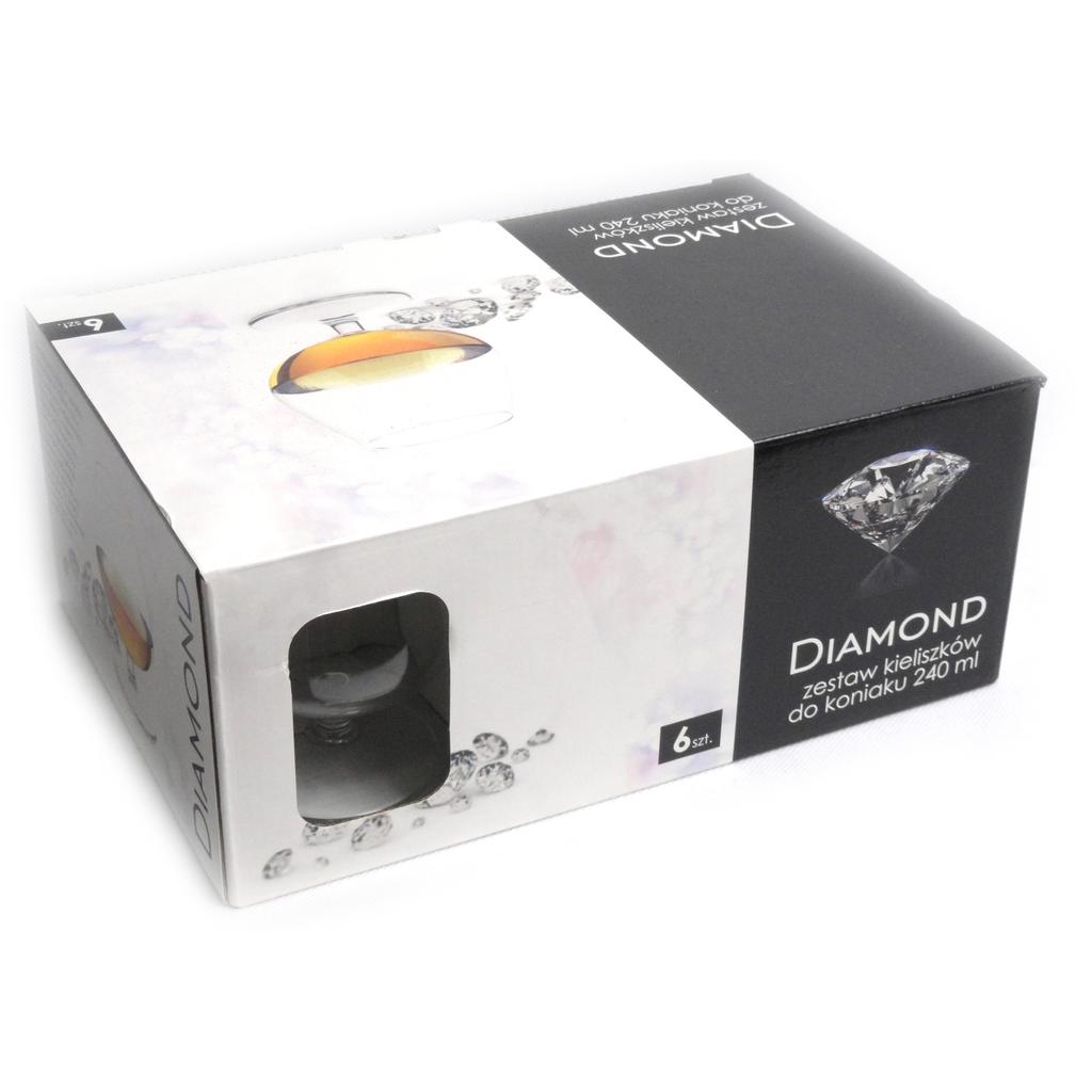 Kieliszki do koniaku i brandy szklane 240 ml komplet 6 sztuk