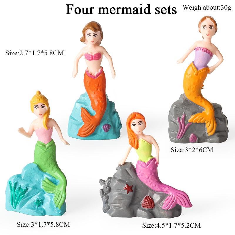 Oenux Creative Pirates of the Caribbean Mermaid Princess Model Action Figure Figurines Cake Toppers Kid Toy Halloween Gift